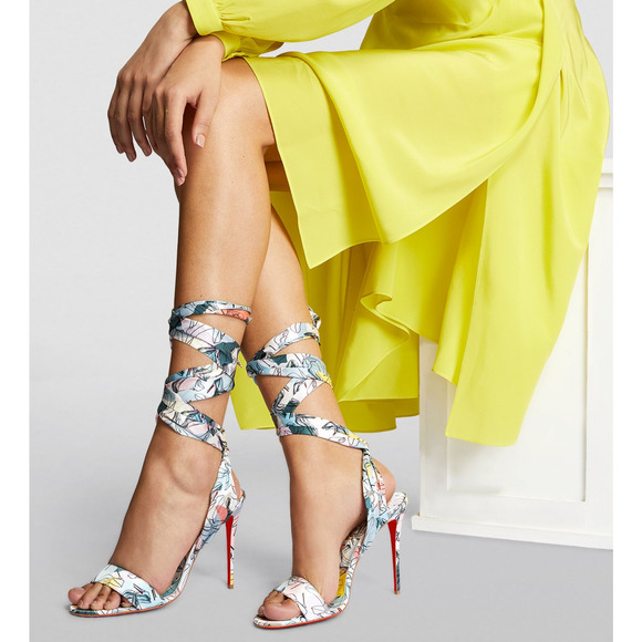 Christian Louboutin Sandale Du Desert 100 Shoes It Up Blue Sandal Heel Pump 39.5 - Picture 3 of 12